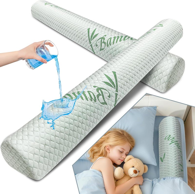 LVYSHOW Waterproof Bed Bumper for Toddler, Soft Baby Foam Rail for Full, Queen, Twin, King Size Bed, Green, 2 Pack - Image 1